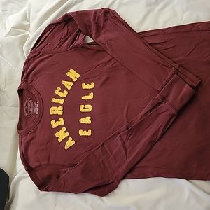Mens XS Maroon Long Sleeve American Eagle Shirt